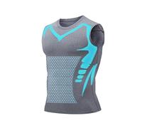 Chaleco Modelador Iónico Nueva Edición, Material de Seda de Hielo Ultra Transpirable Diseñado para Hombres en Busca del Cuerpo (Color : Grey, Size : S)