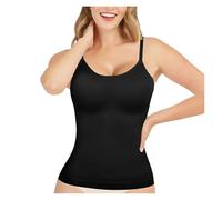 Chaleco Moldeador De Cuerpo Para Mujer Camisola for mujer, control de abdomen, sin costuras, moldeadora, cuello redondo, camisetas de compresión, camisetas moldeadoras adelgazantes(Black,XXL)