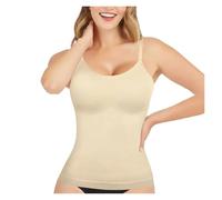 Chaleco Moldeador De Cuerpo Para Mujer Camisola for mujer, control de abdomen, sin costuras, moldeadora, cuello redondo, camisetas de compresión, camisetas moldeadoras adelgazantes(Beige,XXXL)