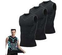 Chaleco moldeador iónico, nueva versión 2023, camiseta de compresión para hombres y hombres, chaleco de compresión para construir un cuerpo perfecto (Reino Unido, Alpha, XXL, Regular, Regular, 3),