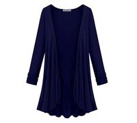 Chaleco Mujer Chic Y Elegant Gran Tamaño Cárdigan Ligero Manga Larga | Vestido Alto Casual Oversize Draper Draper Abrigo Moda Versátil Abierto Frente Mangas 3/4 Cardigan A Volante Chaqueta