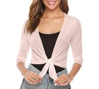 Chaleco Mujer Corto Manga Corta - Bolero Mujer Chic Y Elegant Verano, Rosa dorado., M