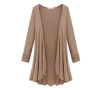 Chaleco Mujer Largo Tamaño Grande Cardigan Mi Long Chic Y Elegante Casual | Vestido Alto Ligero Draper Fluido Capa Color Sólido Versátil Media Temporada Outerwear Anti Uv Cardigan Diario Chaqueta