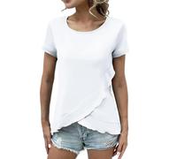 Chaleco Mujer Ofertas Camiseta De Manga Corta con Peplum Y Corte Entallado para Mujer Camisetas De Mujer Elegantes Camisetas Interior Mujer Top Negro Manga Larga Blusa Tunica Blanca Ofertas