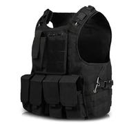 Chaleco Multifuncional Respirable Desmontaje Rápido Equipo de Entrenamiento Chaleco Protector, Negro