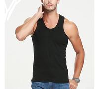 Chaleco muscular con espalda en Y para hombre, mezcla de algodón, casual, deporte, culturismo, gimnasio, entrenamiento, tallas grandes, M, L, XL, 2XL, 3XL, opciones (L negro)