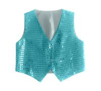 Chaleco Niños de Danza Hip Hop Jazz con Lentejuelas Disfraz de Baile Callejero Fiesta Actuación Adultos Ropa de Escena Brillante Infántil