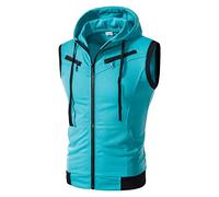 Chaleco para correr para hombre, para correr, al aire libre, de algodón, chaleco de entrenamiento, sin mangas, chaleco deportivo de verano, con capucha, chaleco de ciclismo, ligero y funcional