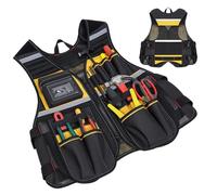 Chaleco para el trabajo, cinturón organizador de seguridad con múltiples bolsillos, chaleco de herramientas de trabajo con correas ajustables, ideal para papá, marido, carpintero, electricista
