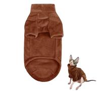 Chaleco para gato sin Pelo, Ropa para gato Una Pieza, Body y Abrigo suaves para Gatitos otoño e Invierno, para Sphynx Cornish Devon Rex, marrón