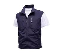 Chaleco para hombre, talla grande, para verano, holgado, para tiempo libre, transpirable, ligero, chaleco de trabajo fino para camping, fotografía, chaleco de pesca con muchos bolsillos, chaleco de