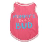 Chaleco para mascotas, camiseta de verano ligera y transpirable con estampado "I Lover Mom Dad" para gatos, cachorros, perros pequeños, medianos, niños y niñas, M (rosa intenso-BUD)