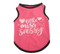 Chaleco para mascotas, camiseta de verano ligera y transpirable con estampado "I Lover Mom Dad" para gatos, cachorros, perros pequeños y medianos, niño y niña, M (rosa intenso-señorita)
