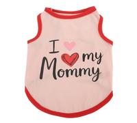 Chaleco para mascotas, camiseta de verano ligera y transpirable con estampado "I Lover Mom Dad" para gatos, cachorros, perros pequeños, medianos, niños y niñas, M (rosa-amor)