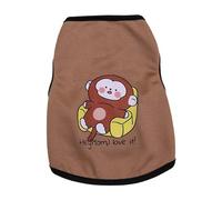 Chaleco para mascotas con dobladillo exquisito estampado de dibujos animados suave transpirable malla cuello redondo lindo verano perro blusa suministros para el hogar ropa para mascotas