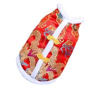 Chaleco para mascotas de año nuevo chino, bordado de dragón, símbolo de la suerte, capa de tela cálida, ropa de disfraz para mascotas, ropa temática de festival, para gatos, cachorros, perros, año