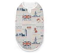 Chaleco para Mascotas de Moda, Estilo periódico del Reino Unido o Londres, Ropa fácil de Usar para Perros pequeños, para Paseos Diarios, Talla 2XL