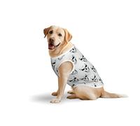 Chaleco para mascotas grande con diseño de esqueleto monocromático con temática de Halloween, para fiestas, viajes, transpirable, verano, ligero, suave, acogedor, sin mangas
