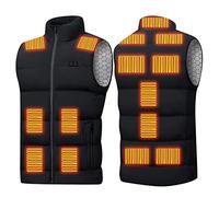 Chaleco para mujer, sin mangas, invierno, suelto, cálido, unisex, ropa térmica, ligera, con USB, calefacción, chaqueta de tres quince zonas, ajustable, senderismo, batería no incluida, Le Noir, XXL