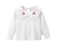 Chaleco para niña, invierno, elegante, estilo otominal, camiseta blanca, camiseta V, para mujer, bebé, primavera, algodón, diseño de Lapel Clothes, rojo, 18-24 Meses