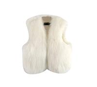 Chaleco para Niña Invierno Piel Abrigo Sin Mangas Chaqueta Pelo Ropa Blanco 90