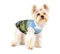 Chaleco para perro, estampado de vacas de granja alpina, camiseta sin mangas para mascotas, camiseta suave para cachorros y ropa transpirable para gatos para razas pequeñas, talla S