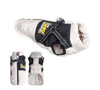 Chaleco para perros, abrigo para perros, impermeable, chaleco cálido con arnés para perros, invierno cálido y suave, S-3XL, negro, S