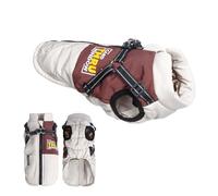 Chaleco para perros, abrigo para perros, impermeable, chaleco cálido con arnés para perros, invierno cálido y suave, S-3XL, rojo, M