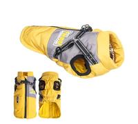 Chaleco para perros, abrigo para perros, impermeable, chaleco cálido con arnés para perros, invierno cálido y suave, S-3XL, gris, S