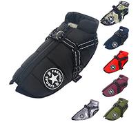 Chaleco para Perros, Abrigo para Perros Impermeable, Chaleco térmico con Tirantes para Perros cálido y Suave en Invierno 9 Colores Negro XL