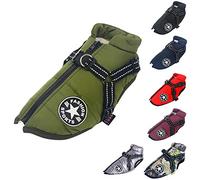 Chaleco para Perros, Abrigo para Perros Impermeable, Chaleco térmico con Tirantes para Perros cálido y Suave en Invierno 9 Colores Verde XL