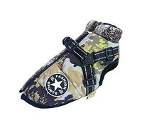 Chaleco para Perros, Abrigo para Perros Impermeable, Chaleco térmico con Tirantes para Perros Invierno cálido y Suave Camuflaje m de 9 Colores