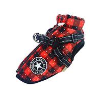 Chaleco para Perros, Abrigo para Perros Impermeable, Chaleco térmico con Tirantes para Perros Invierno cálido y Suave 9 Colores Navidad 02 l