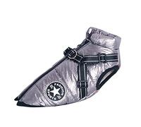 Chaleco para Perros, Abrigo para Perros Impermeable, Chaleco térmico con Tirantes para Perros Invierno cálido y Suave 9 Colores de Plata s