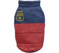 Chaleco para perros grandes de invierno "Route 66", azul-rojo