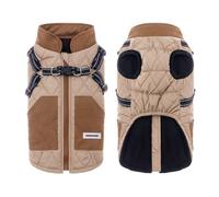 Chaleco para perros, protección contra el viento, reflectante, térmico, chaleco para perros, invierno cálido y suave, color caqui, talla S