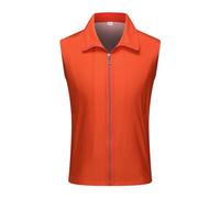 Chaleco Para Trabajar Hombre - Chaleco Sin Mangas Para Hombre Top Camiseta Casual Color Sólido Sudadera Con Capucha Con Cordones Bolsillos Rectos (Orange Xxxxl)