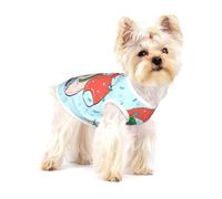 Chaleco pequeño de algodón para perro, diseño de semillas de girasol y hongos, talla M, transpirable, cómodo y elegante para mascotas