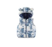 Chaleco pliable imperméable pour enfant, léger et résistant à l'eau, idéal pour les activités en plein air des tout-petits, avec capuche intégrée et poches pratiques (Light Blue, 18-24 Months)
