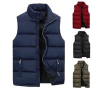 Chaleco Plumas Hombre Acolchados Invierno Chalequillo Caballero Gilet Acolchado Chaleco Plumon Guateado Abrigo Sin Mangas Hombre Talla Trabajo Grande (B-Black, XXXXL)