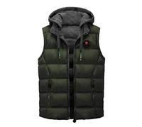 Chaleco Plumas Hombre, Chaleco Negro Con Cremallera Encapuchado Calefactable Elegantes Chaleco Plumas Acolchado Chaleco De Trabajo Deportes Invierno Chaleco Trabajo Chalecos Chaleco Acolchado Azul