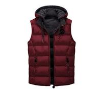 Chaleco Plumas Hombre, Chaleco Negro Con Cremallera Encapuchado Calefactable Elegantes Chaleco Plumas Acolchado Chaleco De Trabajo Deportes Invierno Chaleco Trabajo Chalecos Chaleco Acolchado Azul