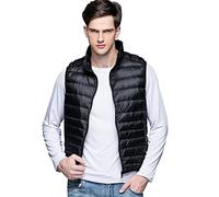 Chaleco Plumas Ligero Hombre Chaleco Plumifero Ligeros Hombre Chalecos Acolchado Caballero Abrigo Plumon Sin Manga Hombre Ultraligero Tallas Grandes Slim Fit Invierno Chalequillo Portátil Negro 2XL