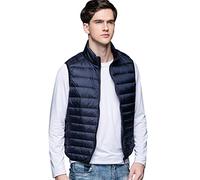 Chaleco Plumas Ligero Hombre Chaleco Plumifero Ligeros Hombre Chalecos Acolchado Caballero Abrigo Plumon Sin Manga Hombre Ultraligero Tallas Grandes Slim Fit Invierno Chalequillo Portátil Armada 3XL