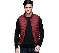 Chaleco Plumas Ligero Hombre Chaleco Plumifero Ligeros Hombre Chalecos Acolchado Caballero Abrigo Plumon Sin Manga Hombre Ultraligero Tallas Grandes Slim Fit Invierno Chalequillo Portátil Rojo XL