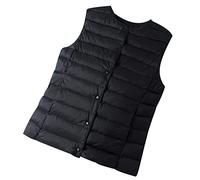 Chaleco Plumas Ligero Mujer Chaleco Qcolchado Plumon Ultraligero Chaqueta Plumas Sin Mangas Mujer Chaleco Abrigo Pluma Plumifero Sin Mangas Mujer Acolchado Chalecos Plumiferos Down Vest Mujer Negro
