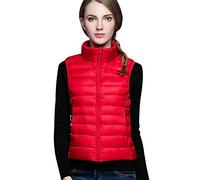 Chaleco Plumas Ligero Mujer Chalecos Acolchados de Mujer Chalequillo Chaleco Plumon Mujer Chaleco Plumifero Mujer Pluma Plumas Sin Mangas Chalecos Plumiferos Cazadora Chaleco Abrigo Mujer Rojo XL