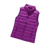 Chaleco Plumas Mujer Ligero Chaleco Guateado Chalecos Acolchados Mujer Chaleco Plumon Acolchado Señora Chaleco Plumifero Mujer Chaqueta sin Mangas Mujer Chaleco Plumífero Plumiferos Mujer Morado M