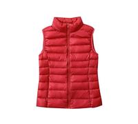 Chaleco Plumas Mujer Ligero Chaleco Ultraligero Plumon Chaleco Plumifero Mujer Chalecos Acolchados Mujer Chaleco Plumífero Señora Chaqueta Plumiferos sin Mangas Mujer Chaleco Pluma Mujer Rojo L