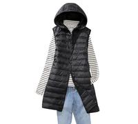 Chaleco Plumas Mujer Ligero Largo Chaleco Guateado Ultraligero Mujer Chalecos Chaqueta Abrigo Sin Mangas Mujer Chaleco Plumon Plumifero Mujer Acolchado Chaleco Plumífero Ultralight Mujer Negro 3XL